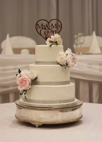 Wedding cake with peony and rose